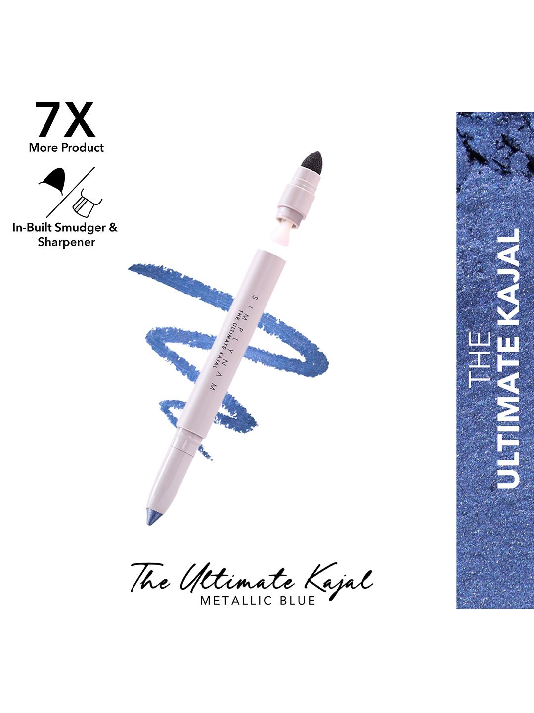 Simply Nam Sweat & Water-Resistant Long Lasting The Ultimate Kajal - Metallic Blue-picture-15