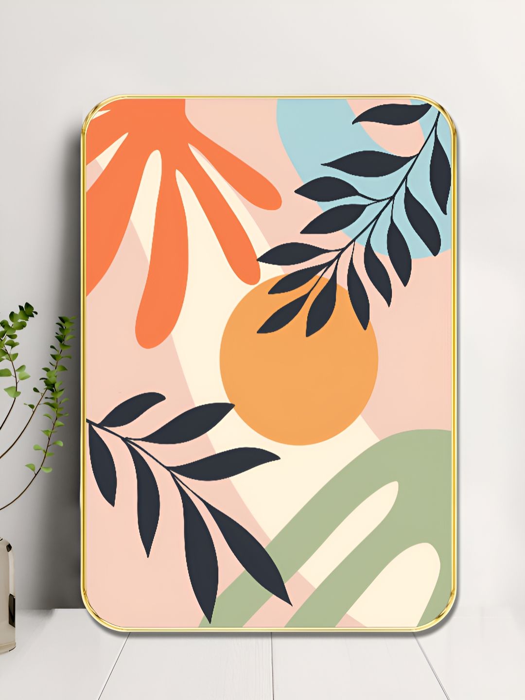 Myntra Elegant Homes Orange & Black 1 Piece Wood Other Wall Paintings-picture-38