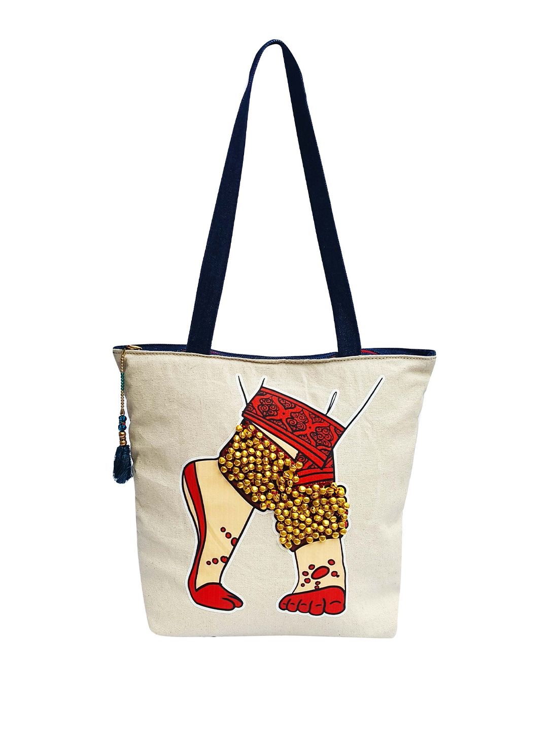 The Purani Jeans Printed Shopper Tote Bag with Ghungroo-picture-34