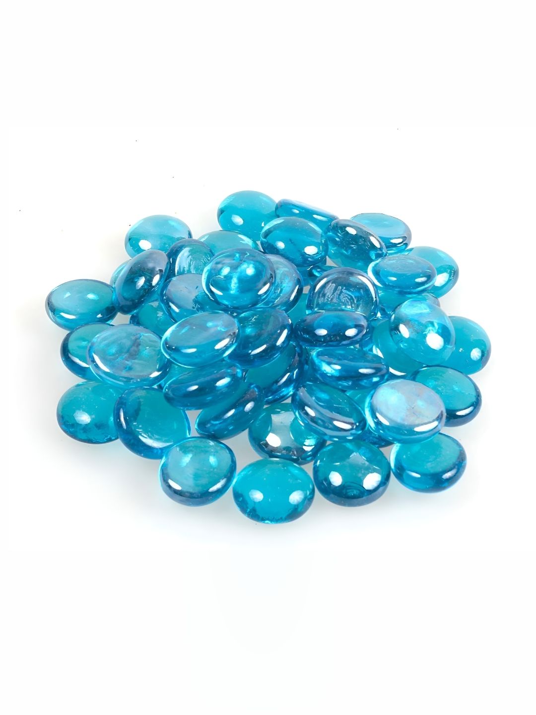 VANNEF Blue Glass Glossy Aquarium Pebbles-picture-22