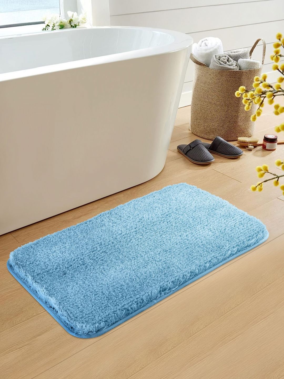OBSESSIONS Blue 2400 GSM Non-Slip Bath Rugs-picture-49
