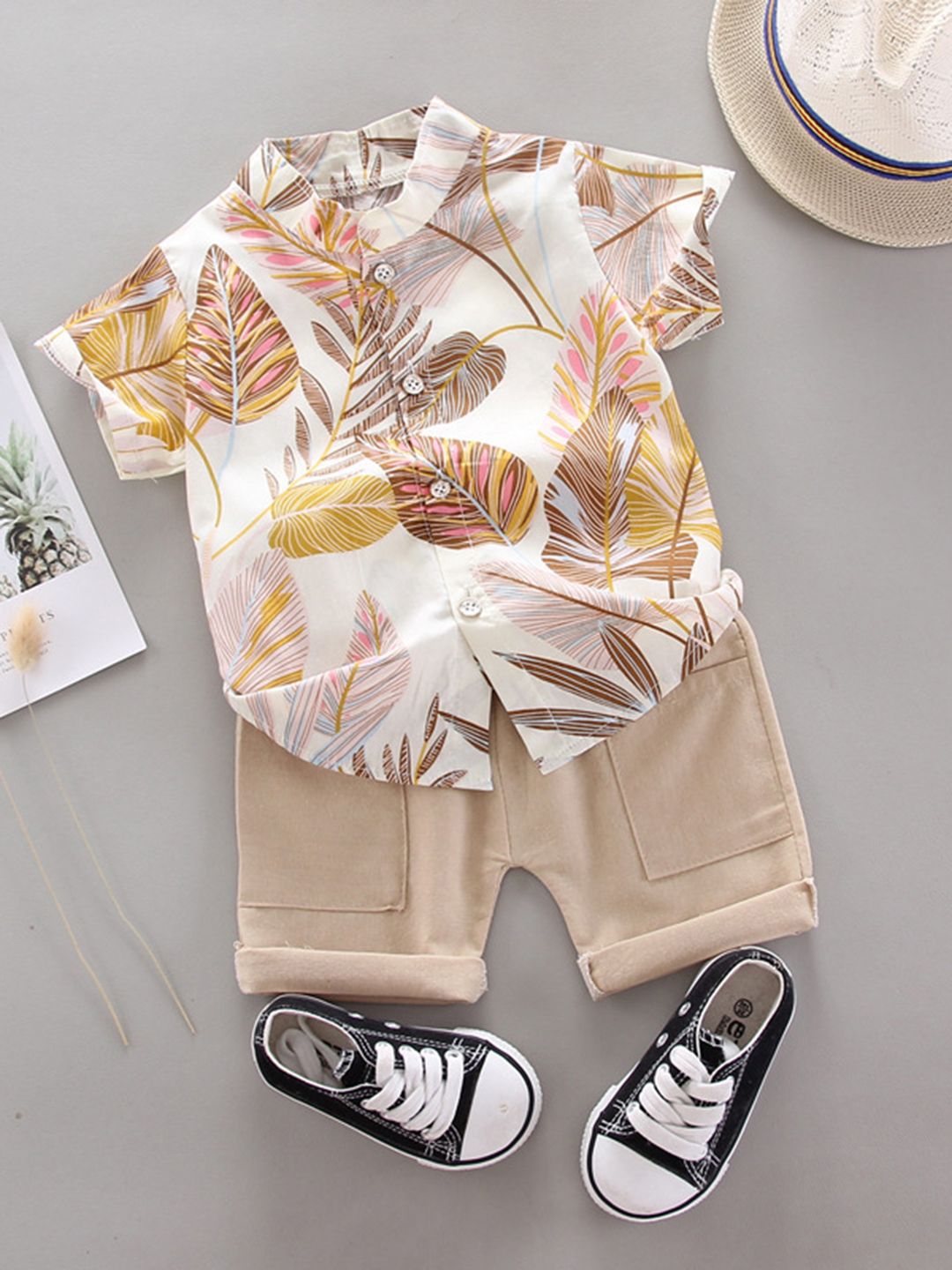 YK Boys Printed Shirt With Shorts Clothing Set-picture-25