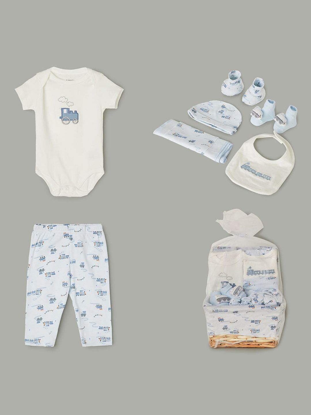 Juniors by Lifestyle Infant Boys Pack Of 12-Pieces Printed Cotton Baby Apparel Gift Set-image-34