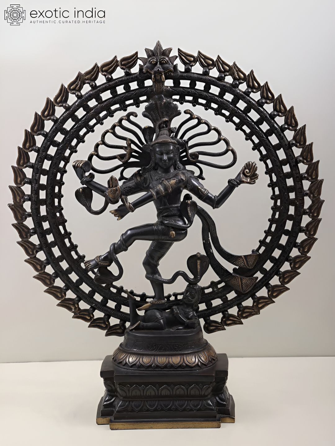 Exotic India Gold-Toned & Black Religious Nataraja Idol Showpiece-picture-21