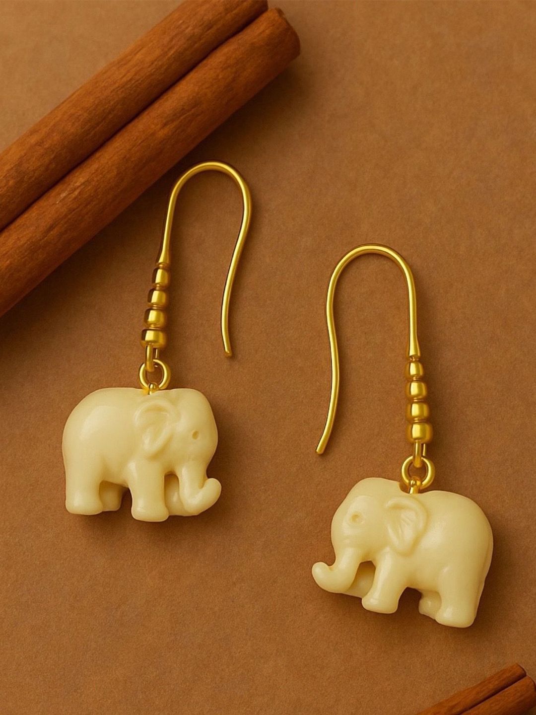 Digital Dress Room Mini Elephant Gold-Plated Animal Shaped Drop Earrings-picture-37