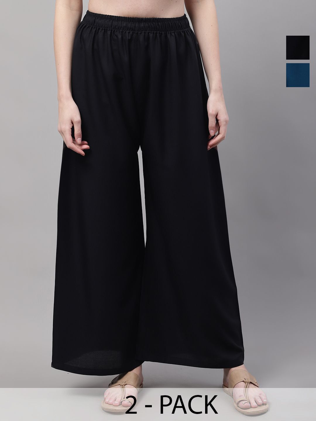 Valles365 by S.C. Women 2 Flared Ethnic Palazzos-picture-28