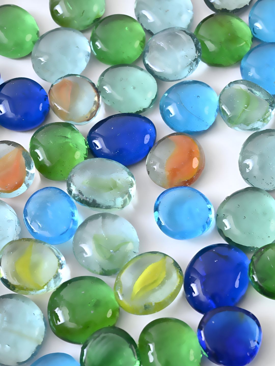 VANNEF Green & Blue Glass Glossy Aquarium Pebbles-picture-20