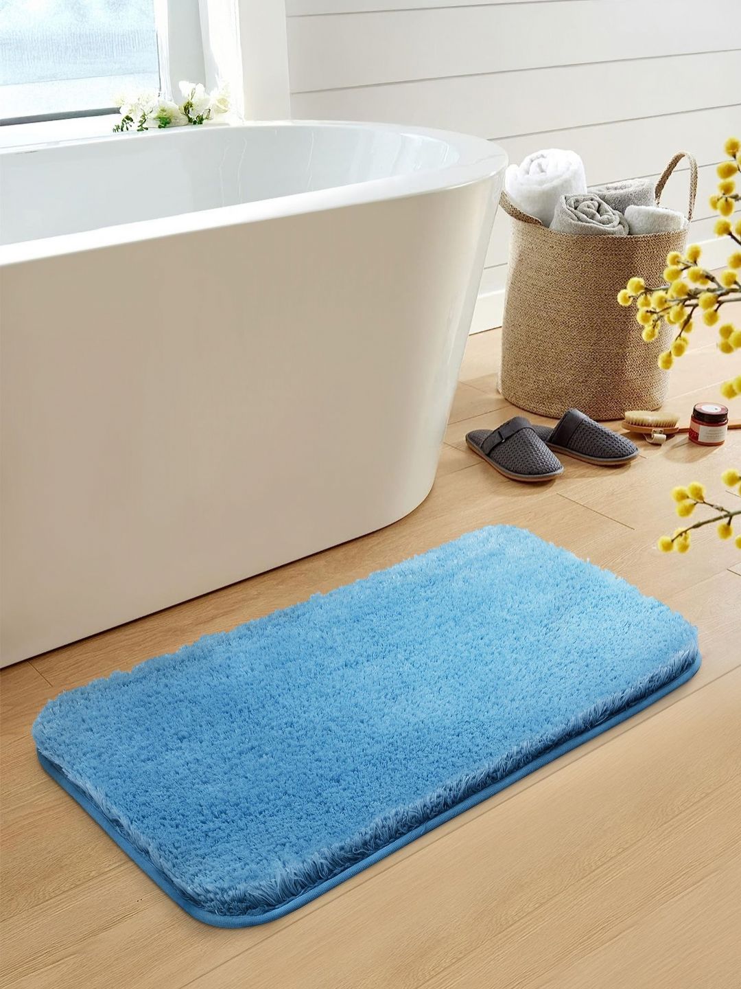 OBSESSIONS Turquoise Blue 2400 GSM Non-Slip Bath Rugs-picture-10