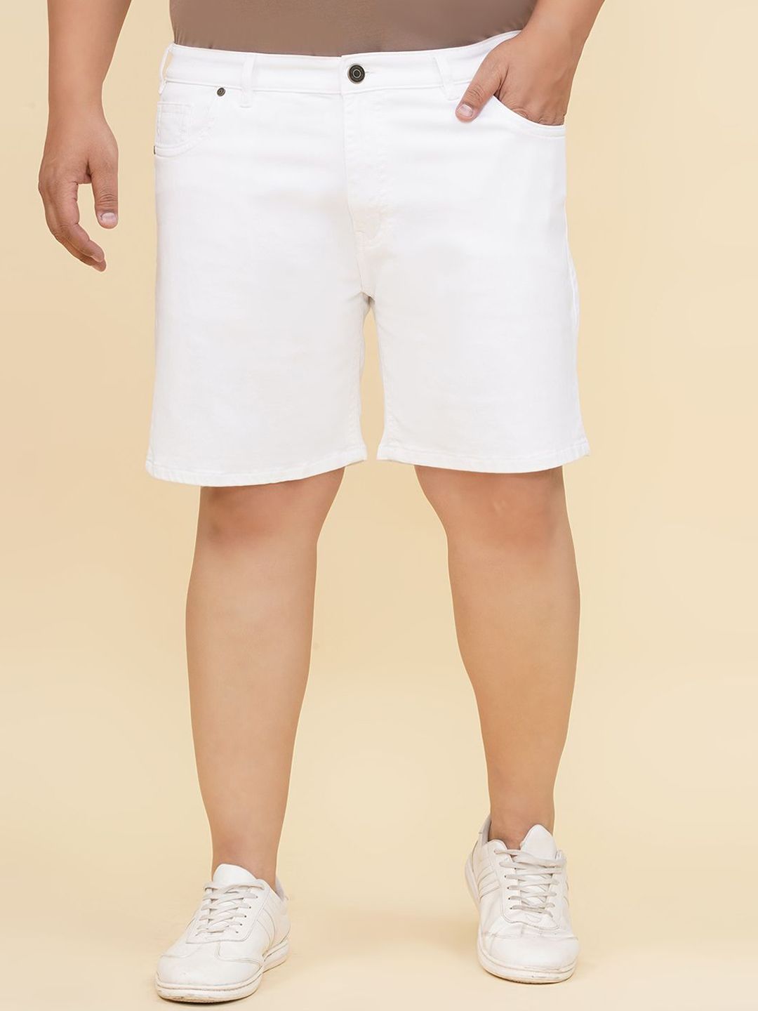 John Pride Plus Size Men Mid-Rise Stretchable Denim Shorts-picture-21