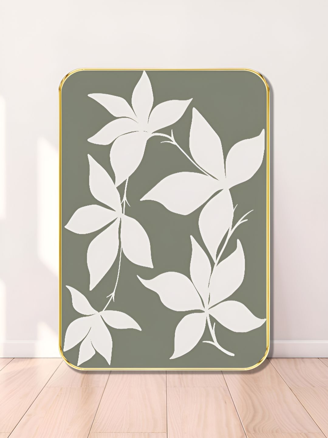 Myntra Elegant Homes Green & White Floral & Botanical Printed Wooden Wall Art-picture-16