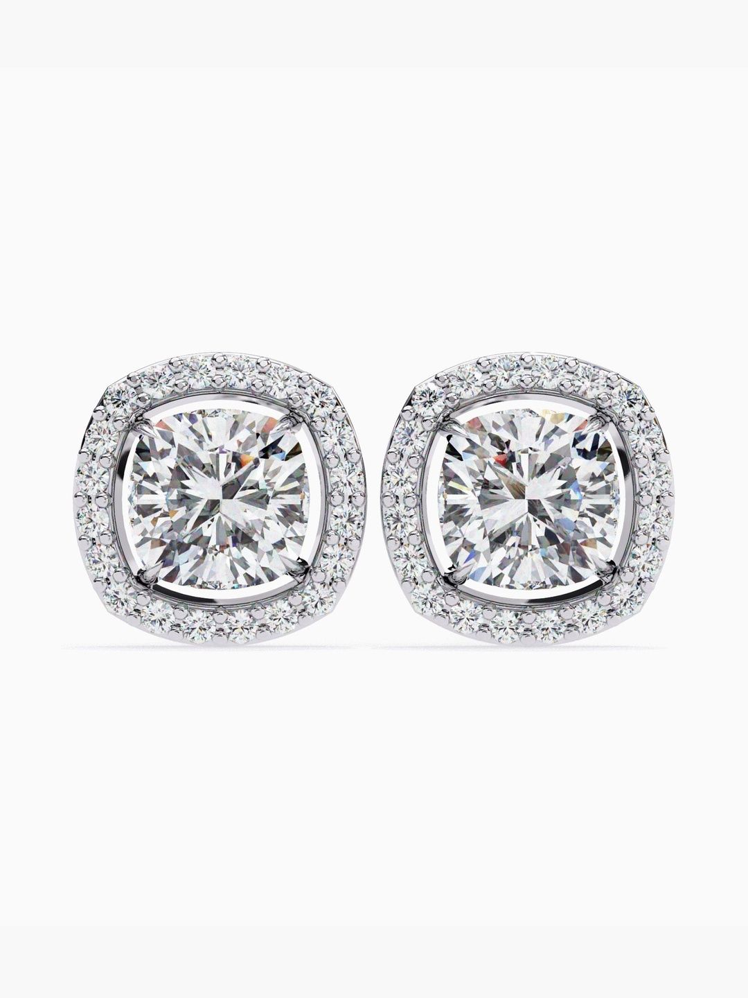 VALANOVA BIS Hallmark 14KT White Gold Diamond Studded Earrings- 2.86 gm-picture-52