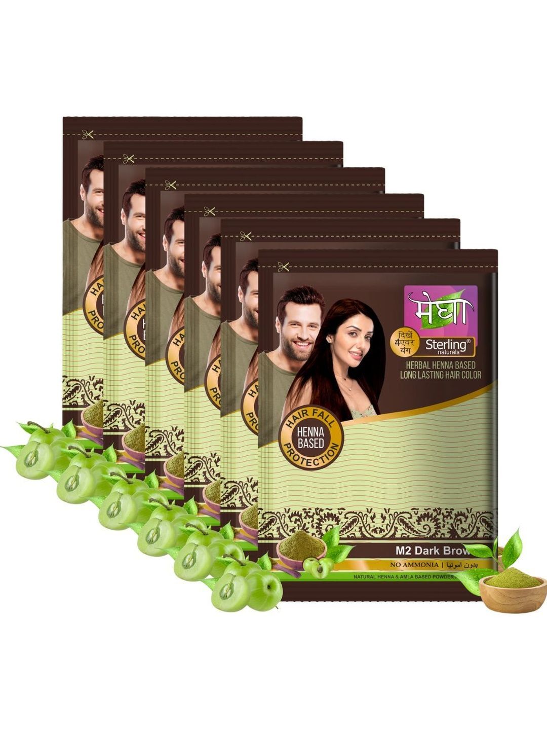Sterling Naturals Set Of 6 Herbal Henna Based Hair Color - 15 g Each - Dark Brown-image-37