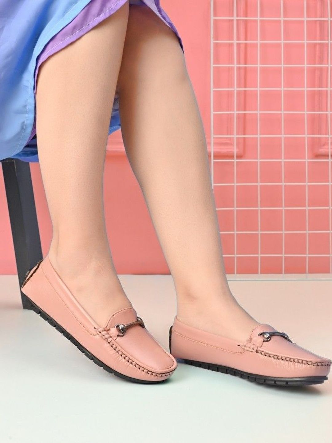 CORSICA Women Textured Round Toe Loafers-image-11