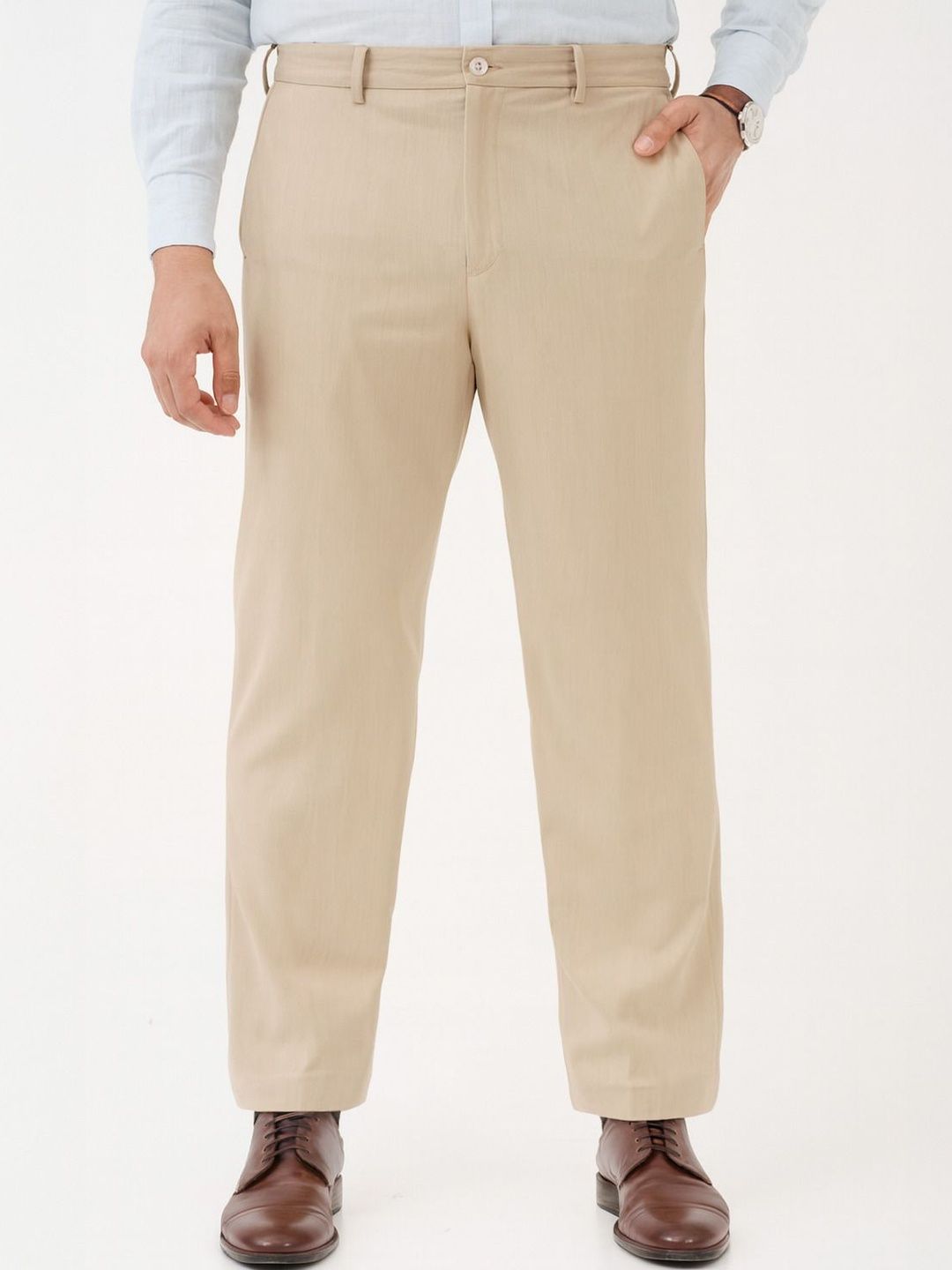 The Pant Project Men Textured Non Iron Trousers-picture-36