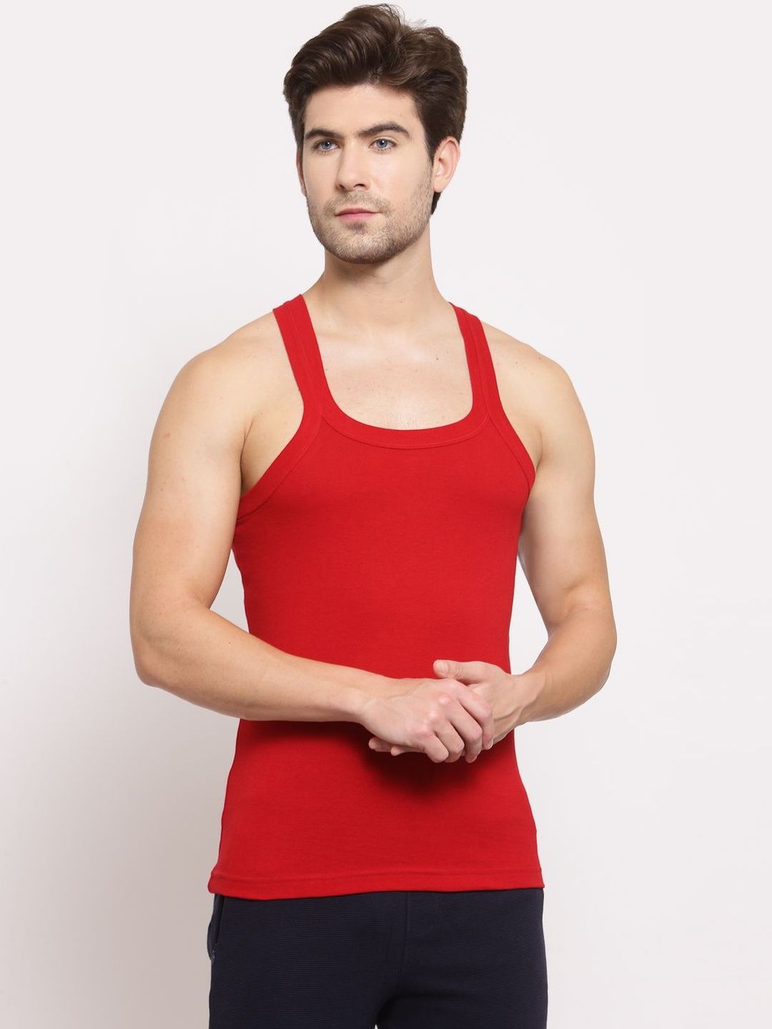 MACHO Pack Of 2 Assorted Pure Cotton Gym Vest-picture-32