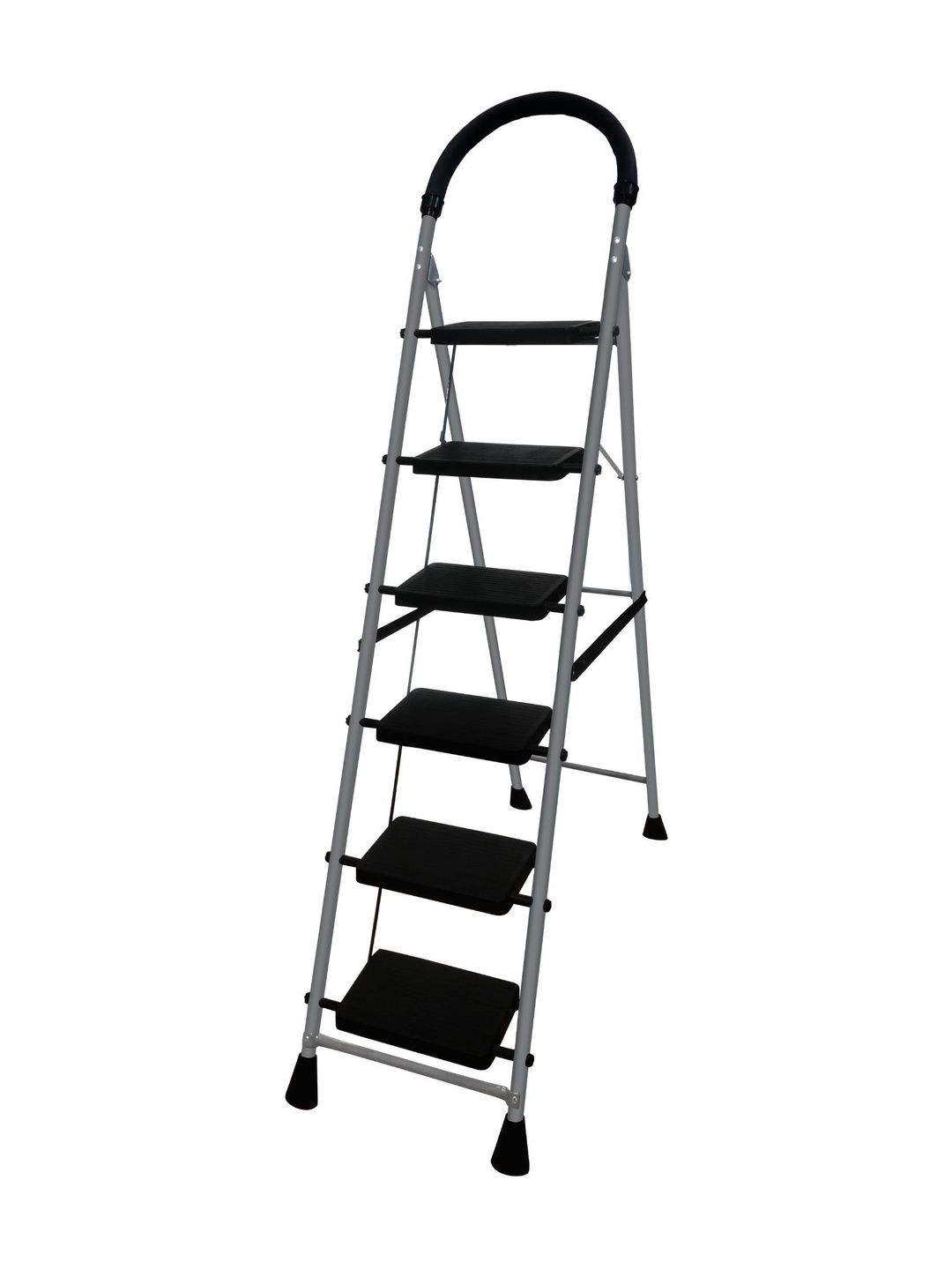 Homlix Grey & Black Textured 6-Step Foldable Step Ladder