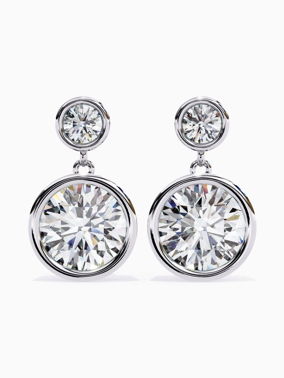 VALANOVA BIS Hallmark 14KT White Gold Diamond Studded Earrings- 1.81 gm-picture-34