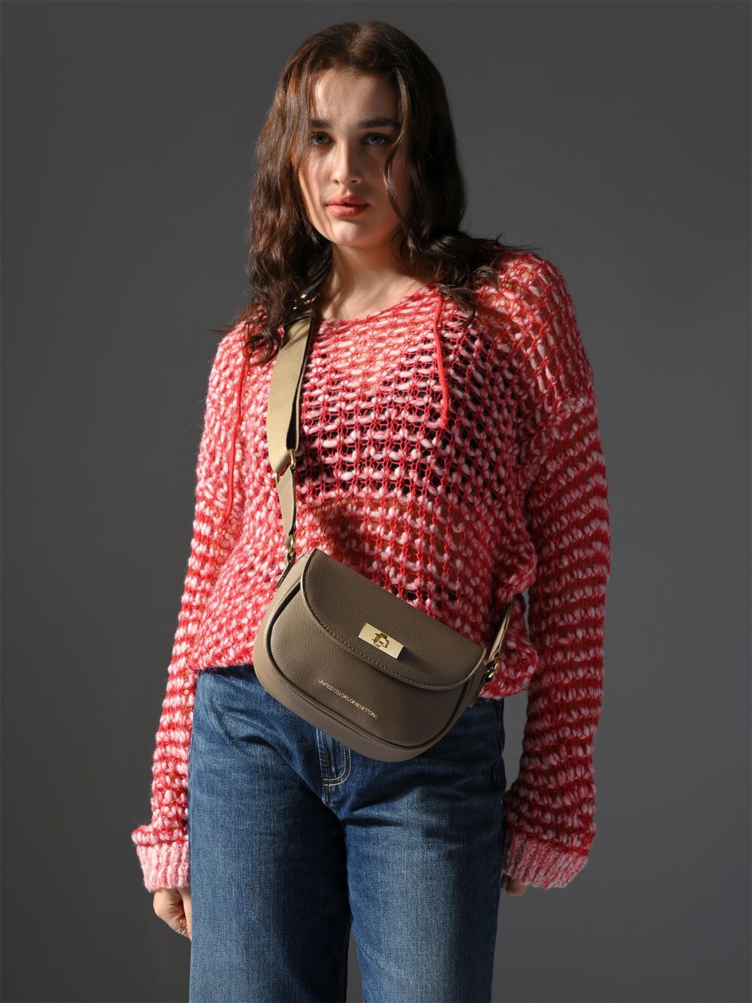United Colors of Benetton Textured PU Sling Bag-picture-41