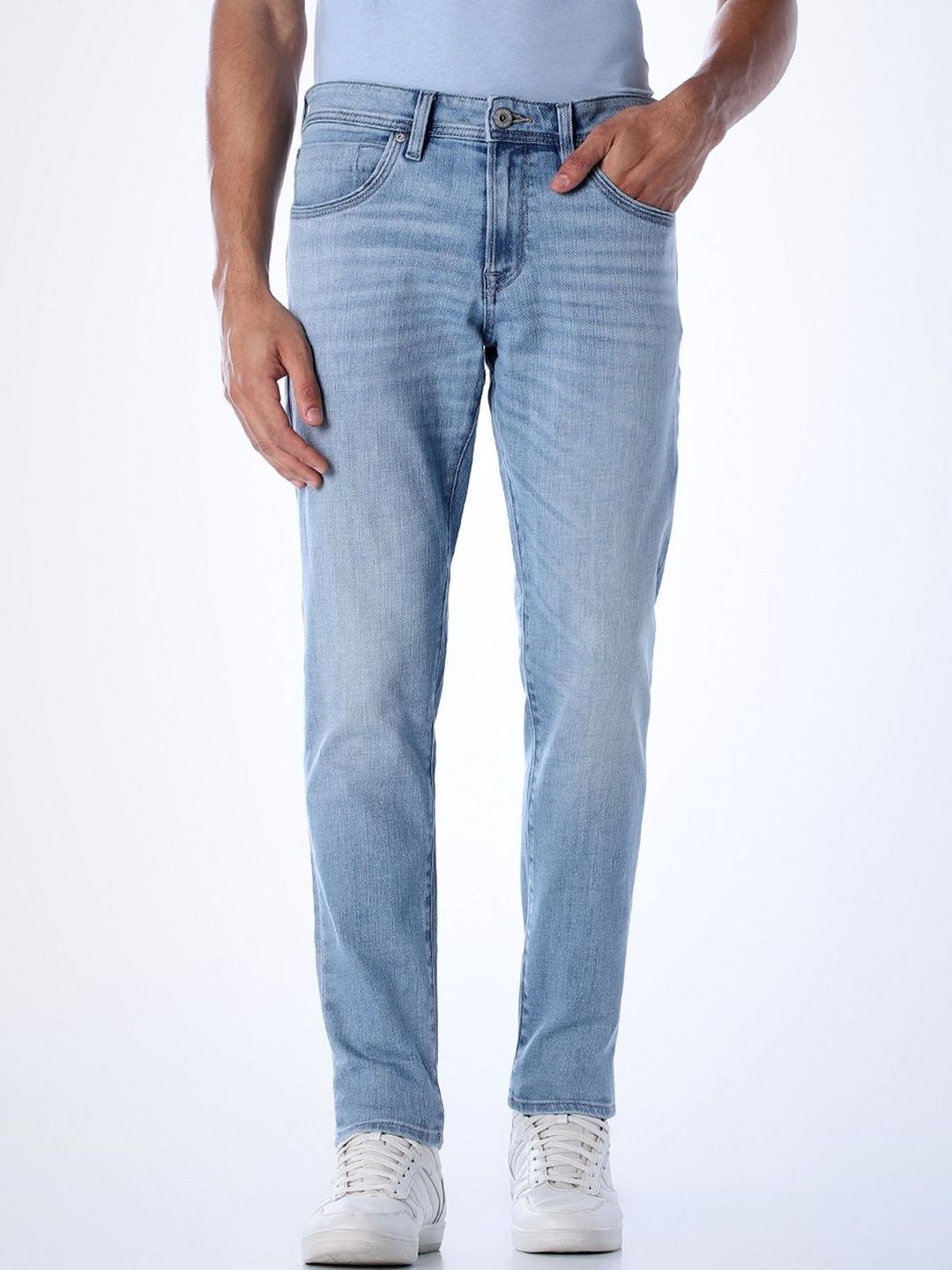 Jack & Jones Men Slim Fit Low-Rise Light Fade Stretchable Jeans-picture-44