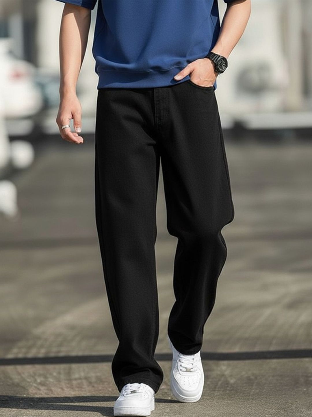 VYNTIQ Men Straight Fit Mid-Rise Stretchable Jeans-picture-13