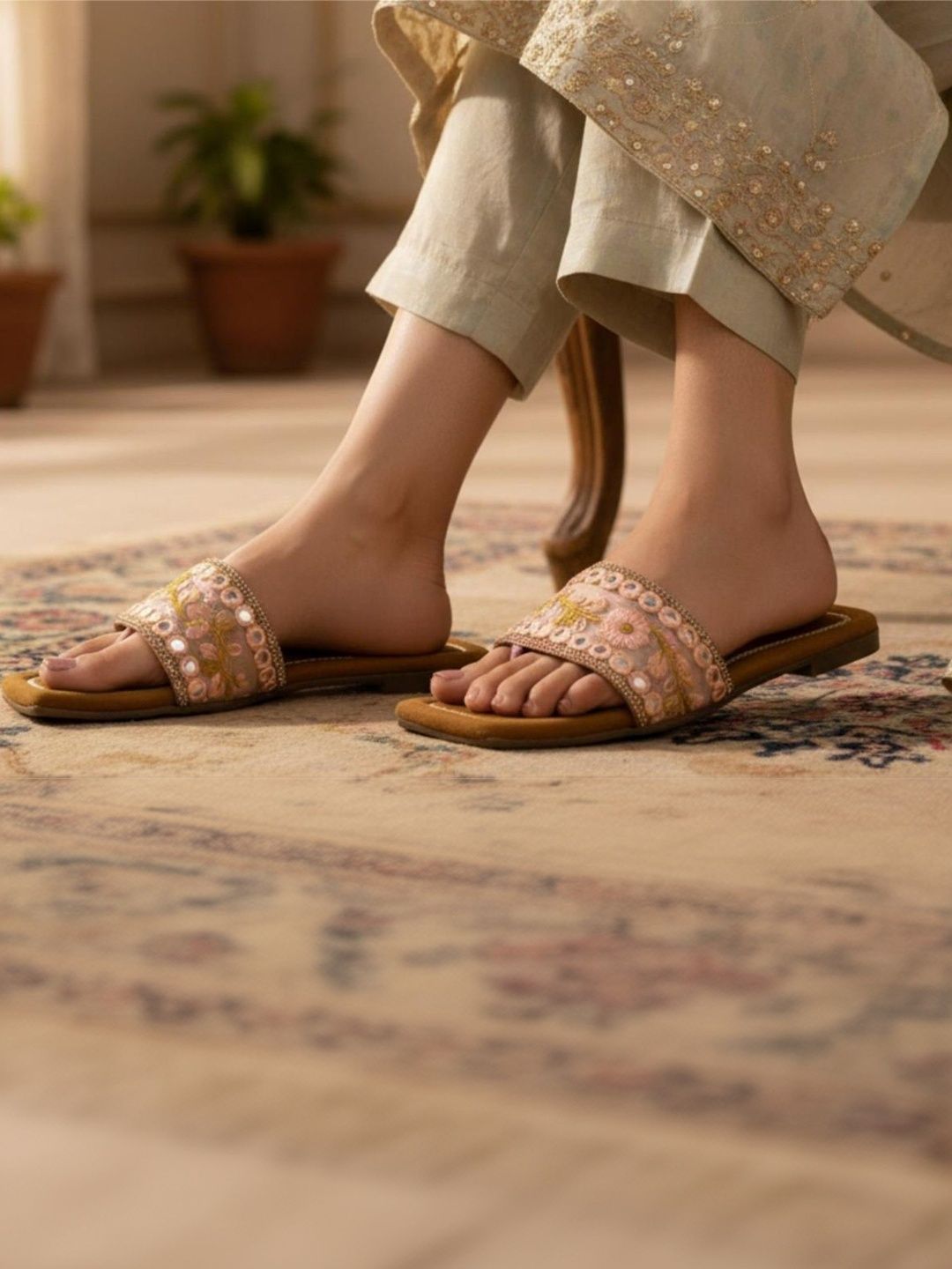 Anouk Women Embellished Party Open Toe Flats-picture-25