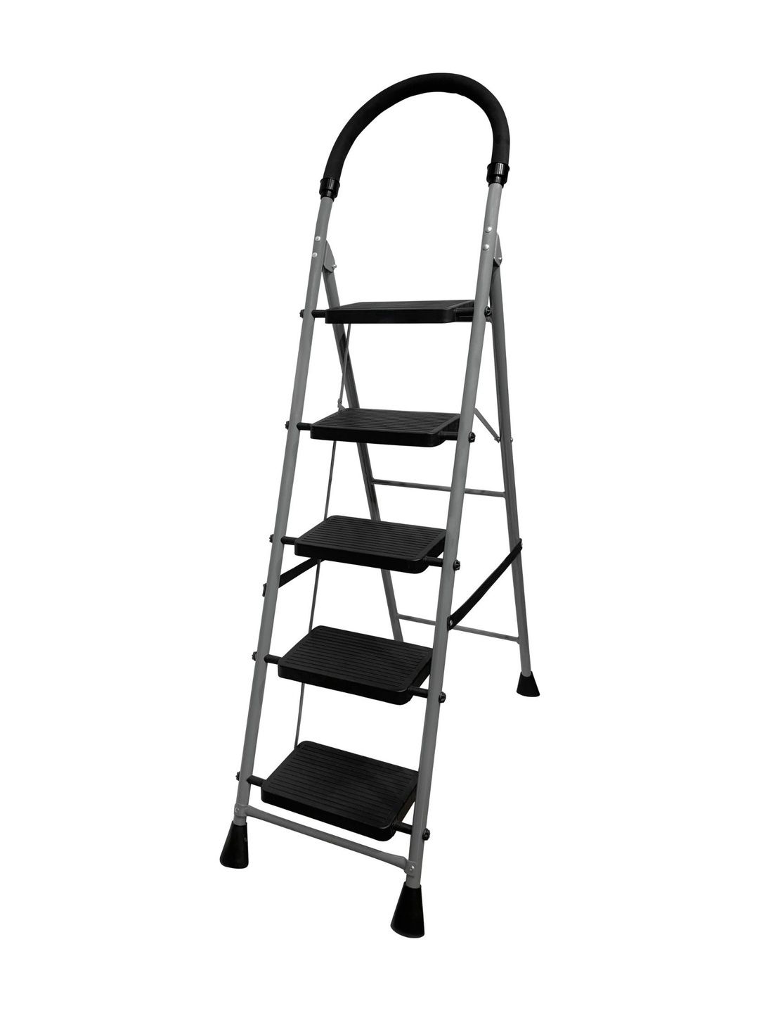 TNT THE NEXT TREND Grey & Black Textured 5-Step Foldable Step Ladder