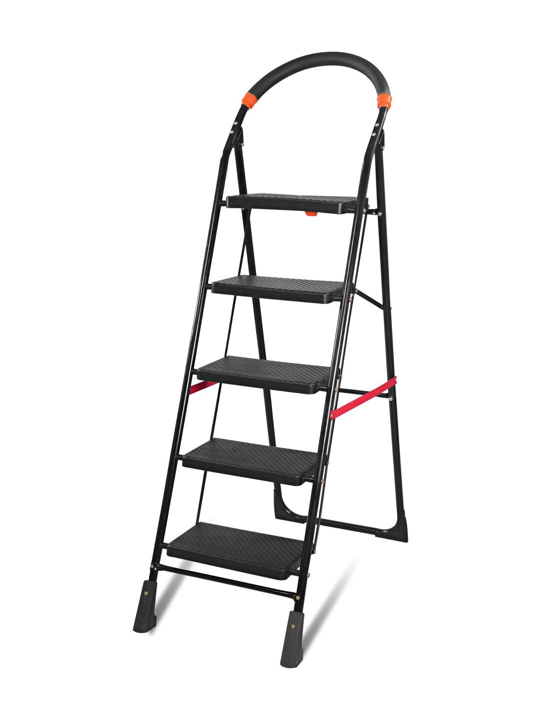 Homlix Black Textured 5-Step Foldable Step Ladder