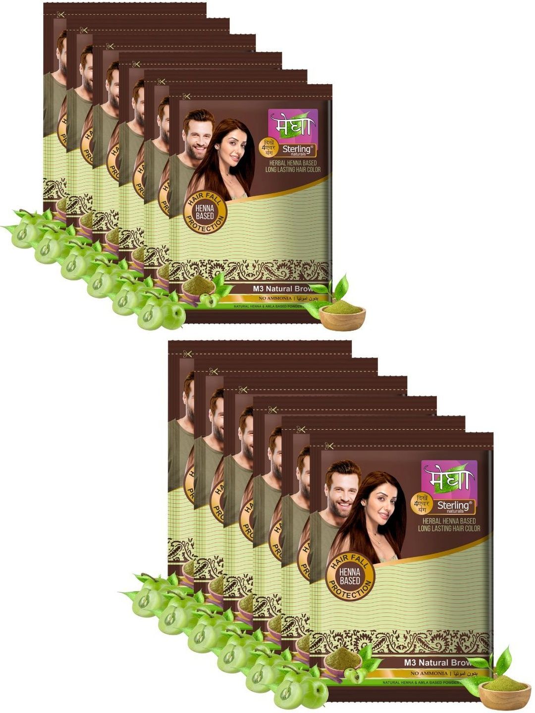 Sterling Naturals Set Of 12 Herbal Henna Based Hair Color - 15 g Each - Brown-image-40