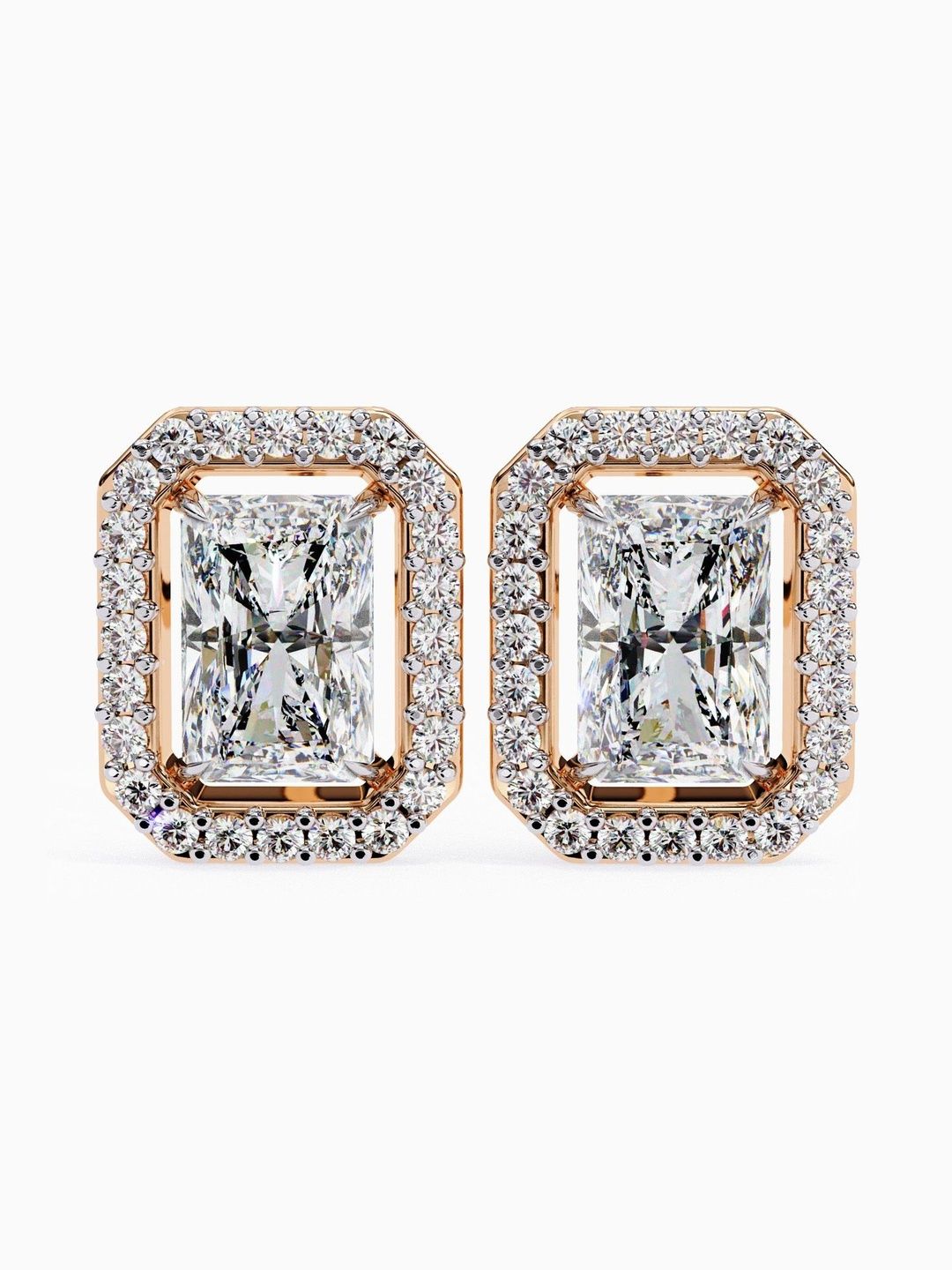 VALANOVA 925 Sterling Silver Plated Rose Gold Diamond Earrings -1.58 gm-image-49