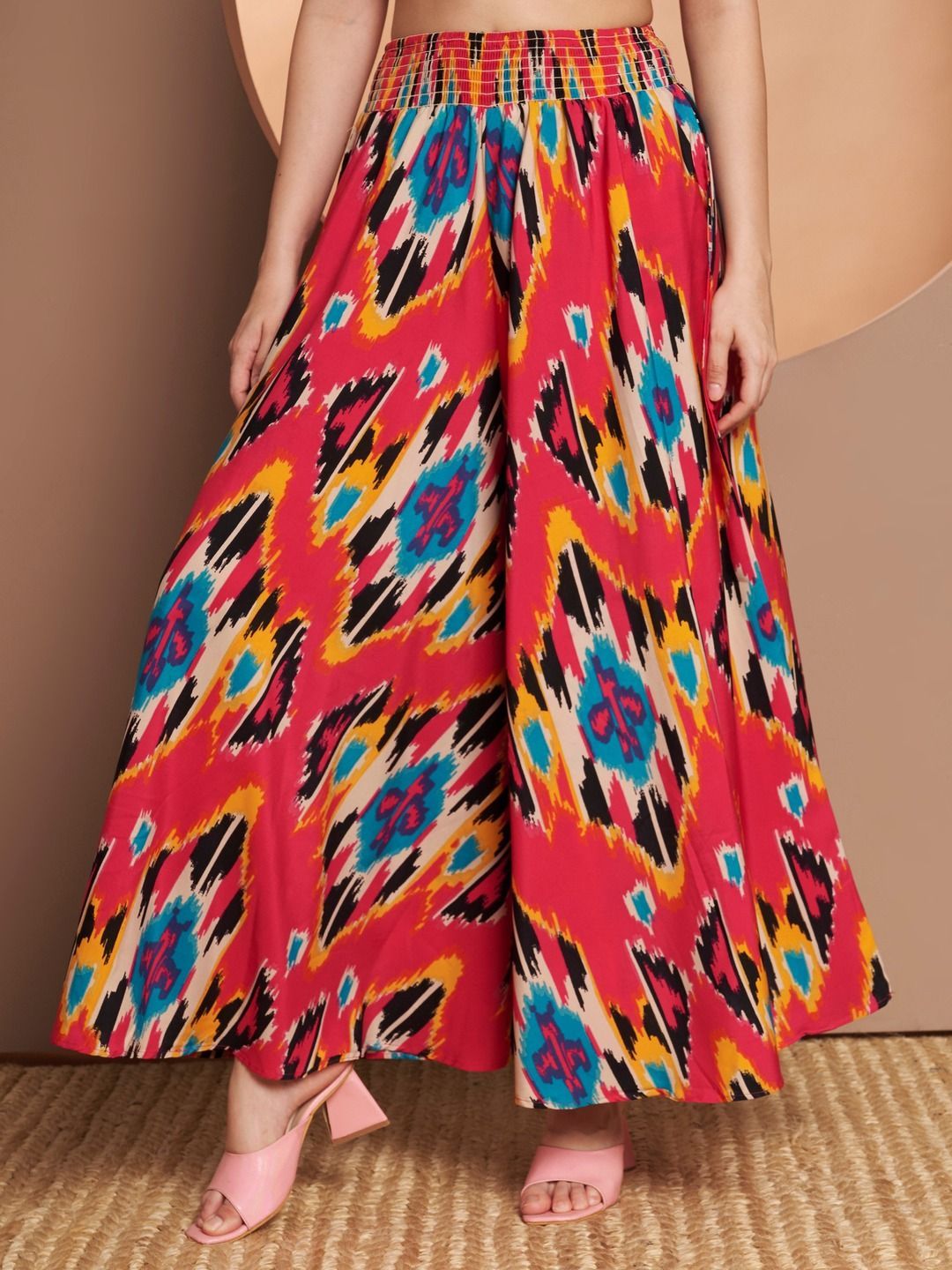 ZWERLON Printed Flared Palazzos-picture-29
