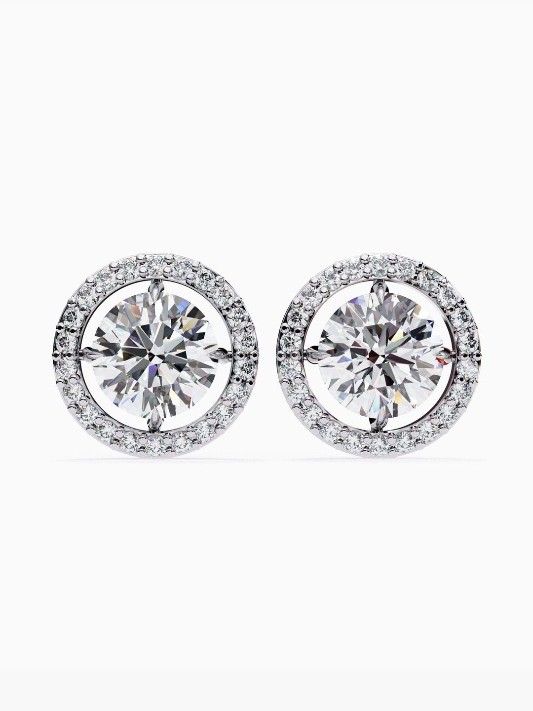 VALANOVA BIS Hallmark 18K White Gold Diamond Studded Earrings 1.8gm-picture-31