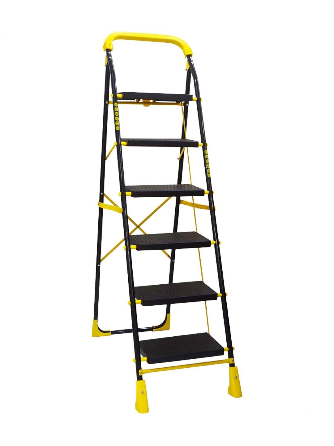 TNT THE NEXT TREND Black & Yellow Textured 6-Step Foldable Step Ladder
