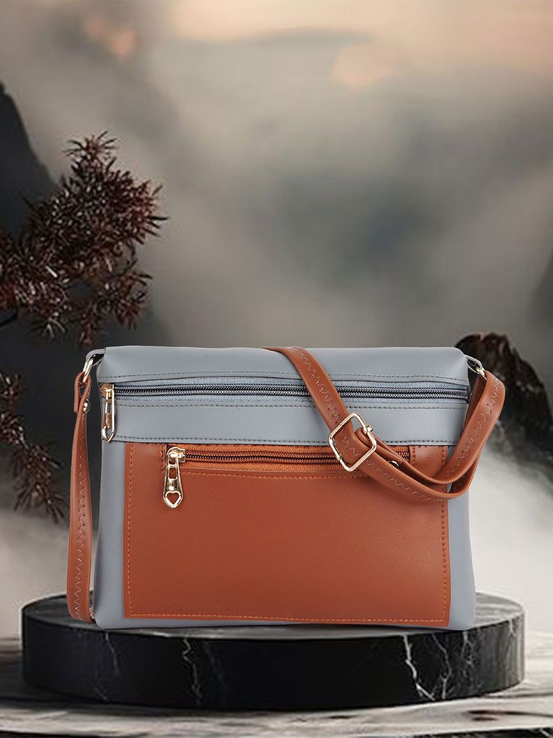 DANIEL CLARK Colourblocked PU Sling Bag-picture-16