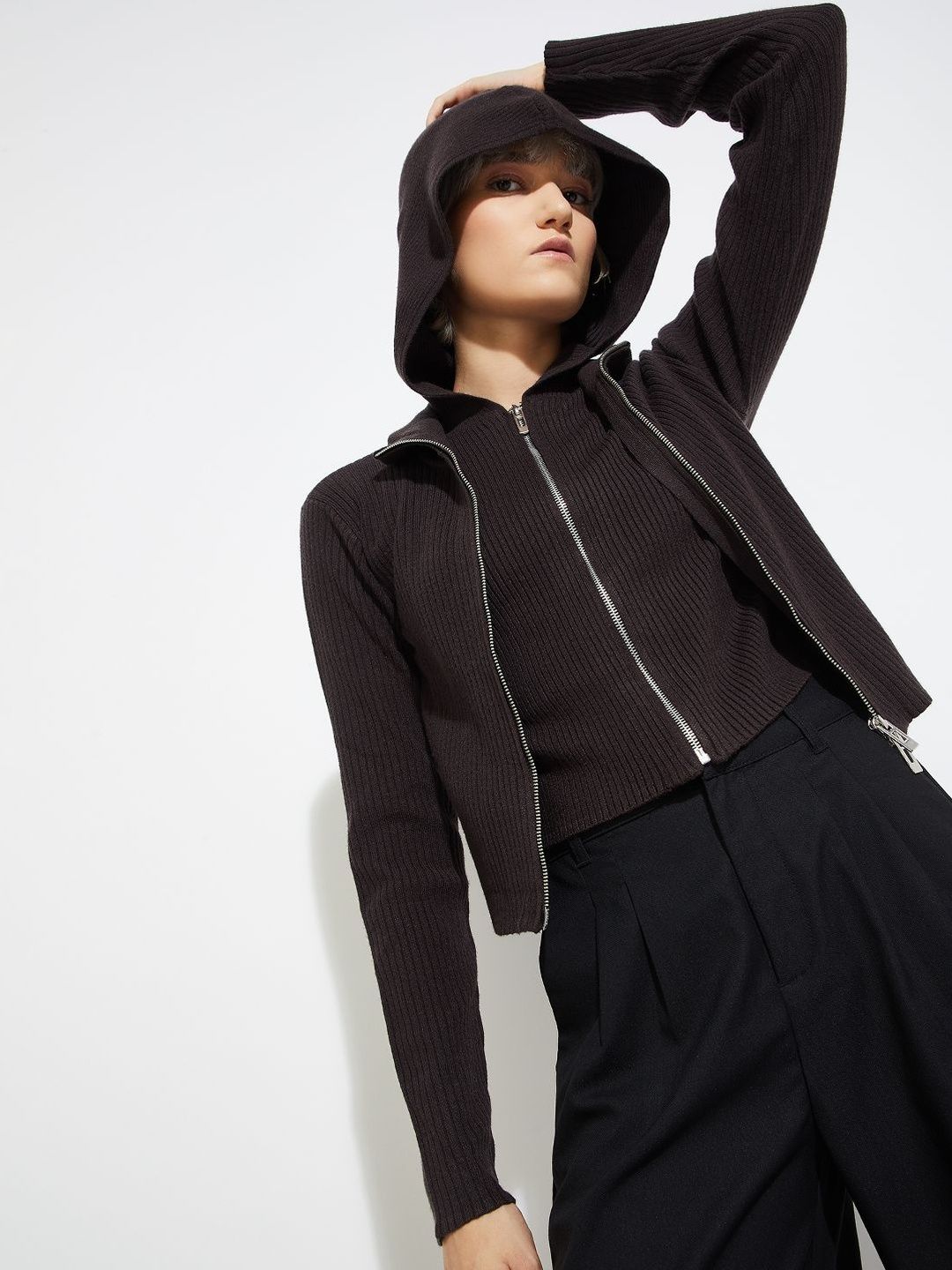 max Women Knitted and Woven Jacket-image-4