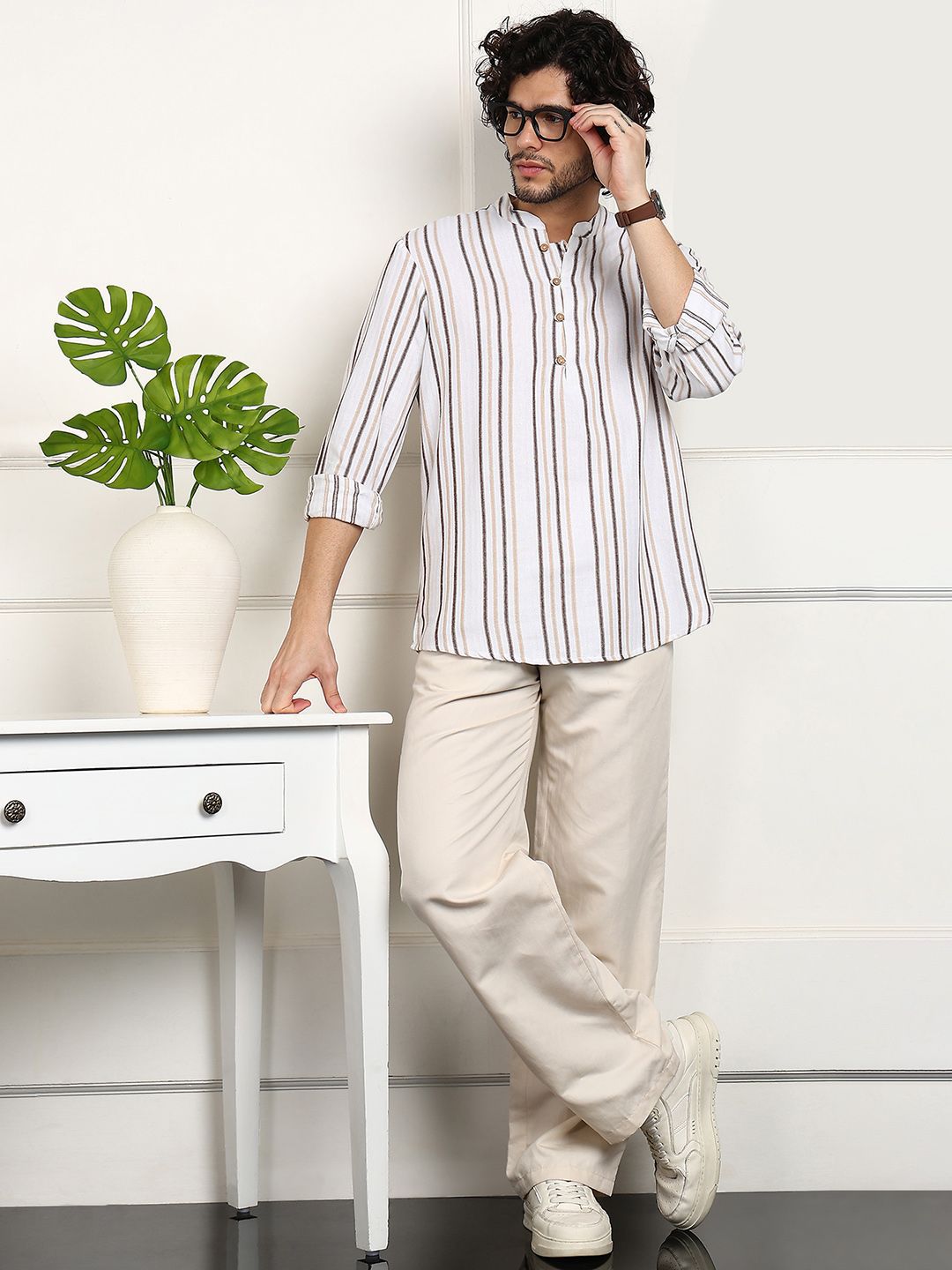 HERE&NOW Men Striped Kurta-picture-44