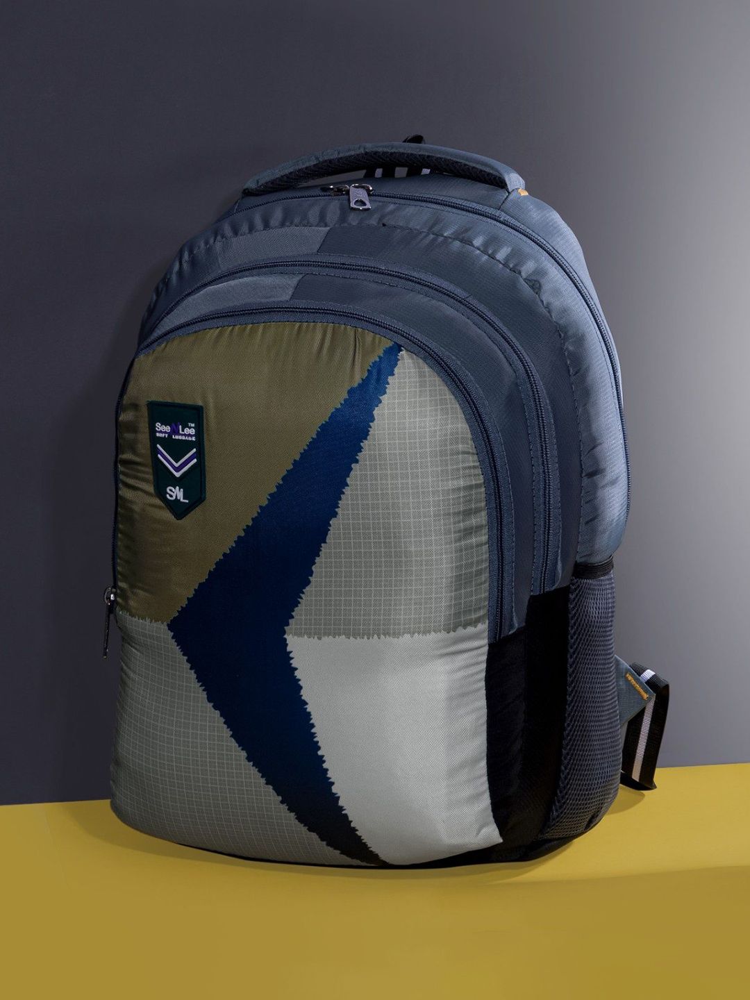 Seenlee Men Colourblocked Backpack with Compression Straps-image-6