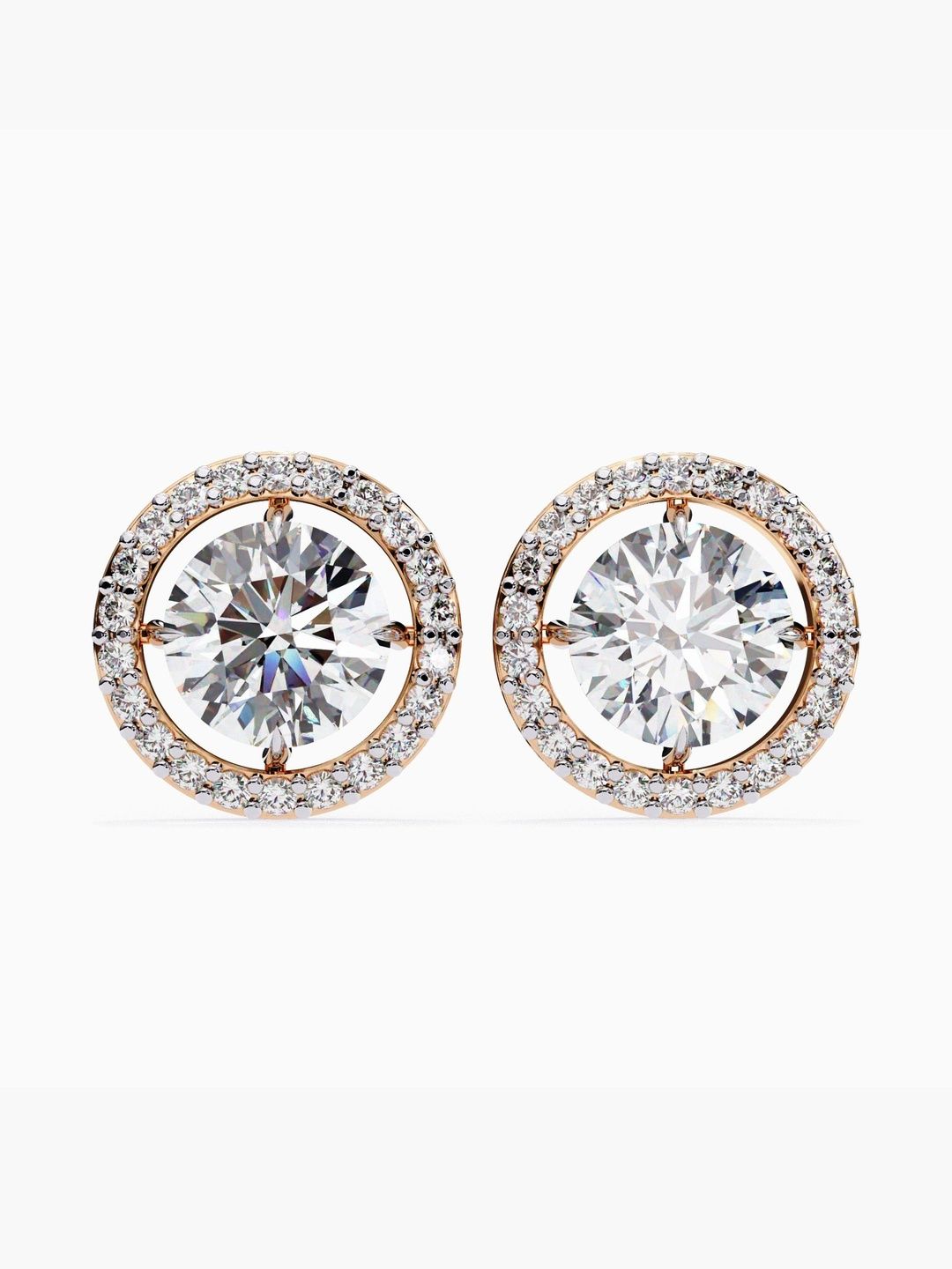 VALANOVA BIS Hallmark 18KT Rose Gold Diamond Studded Earrings- 2.2 gm-picture-33