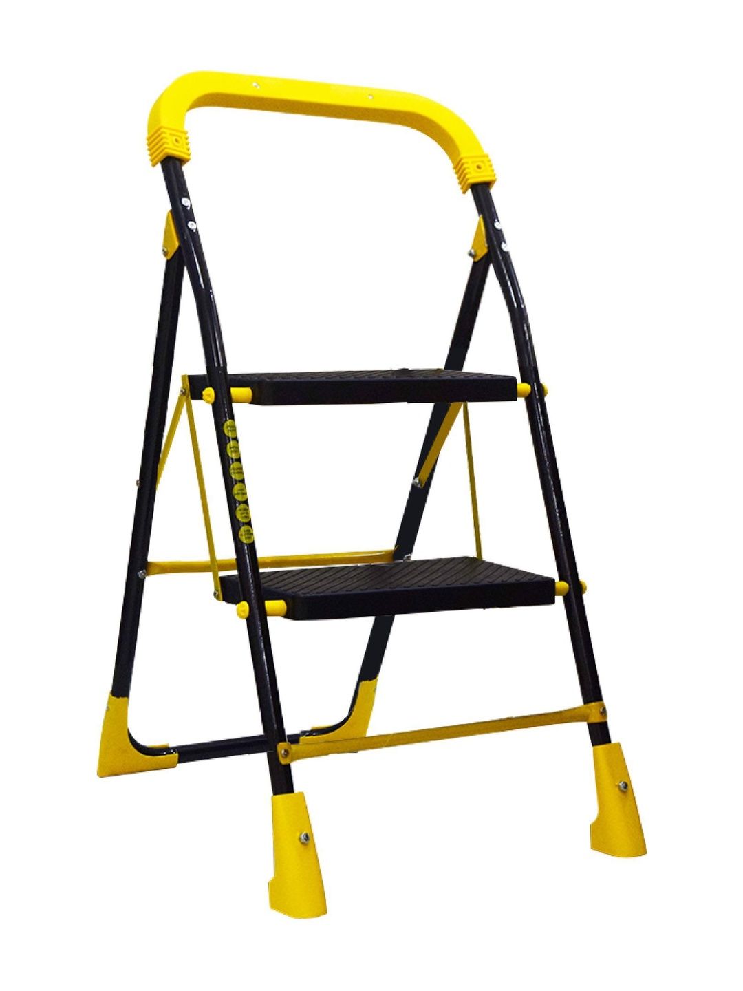 Homlix Yellow & Black Textured 2-Step Foldable Step Ladder