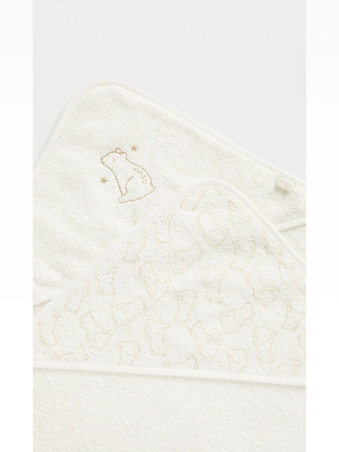 mothercare Cuddle and Dry Kids Cream-Coloured Pack of 3 Bear Printed Bath Towel-image-10