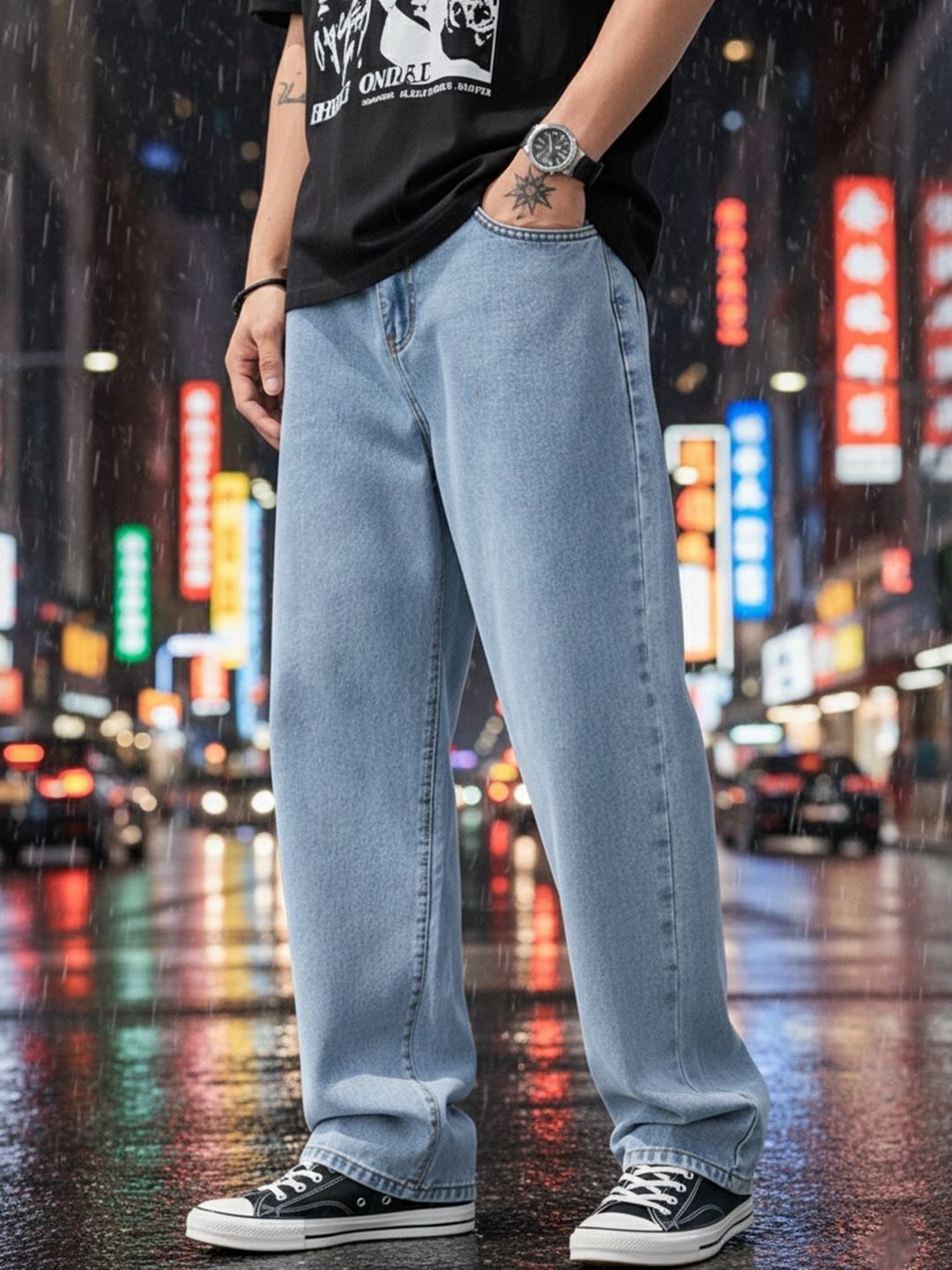 VYNTIQ Men Straight Fit Mid-Rise Stretchable Jeans-picture-16