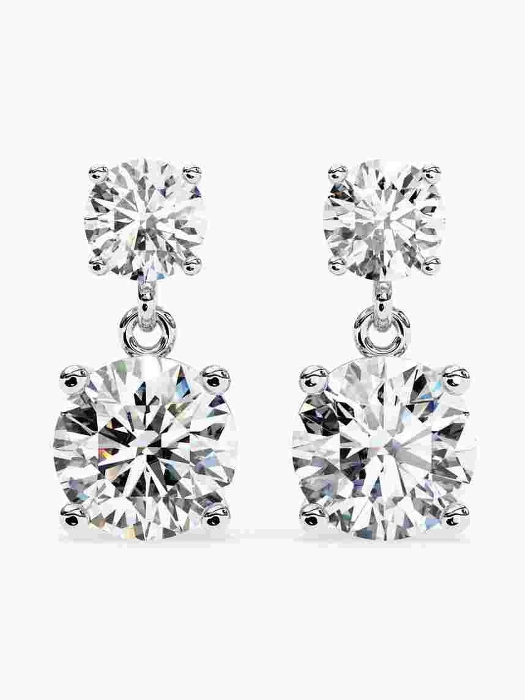 VALANOVA BIS Hallmark 14KT White Gold Diamond Studded Earrings- 1.76 gm-picture-30