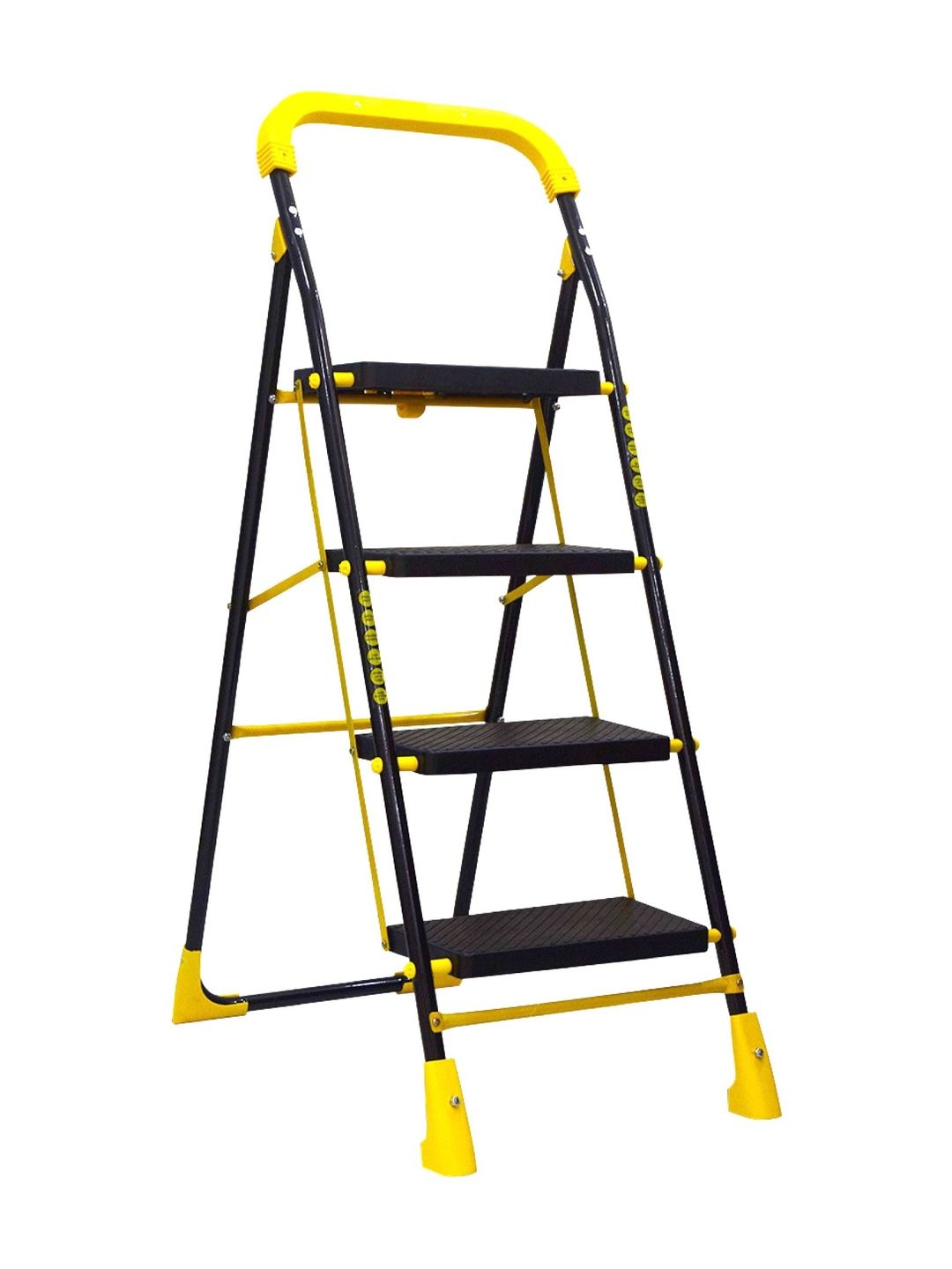 TNT THE NEXT TREND Yellow & Black Textured 4-Step Foldable Step Ladder