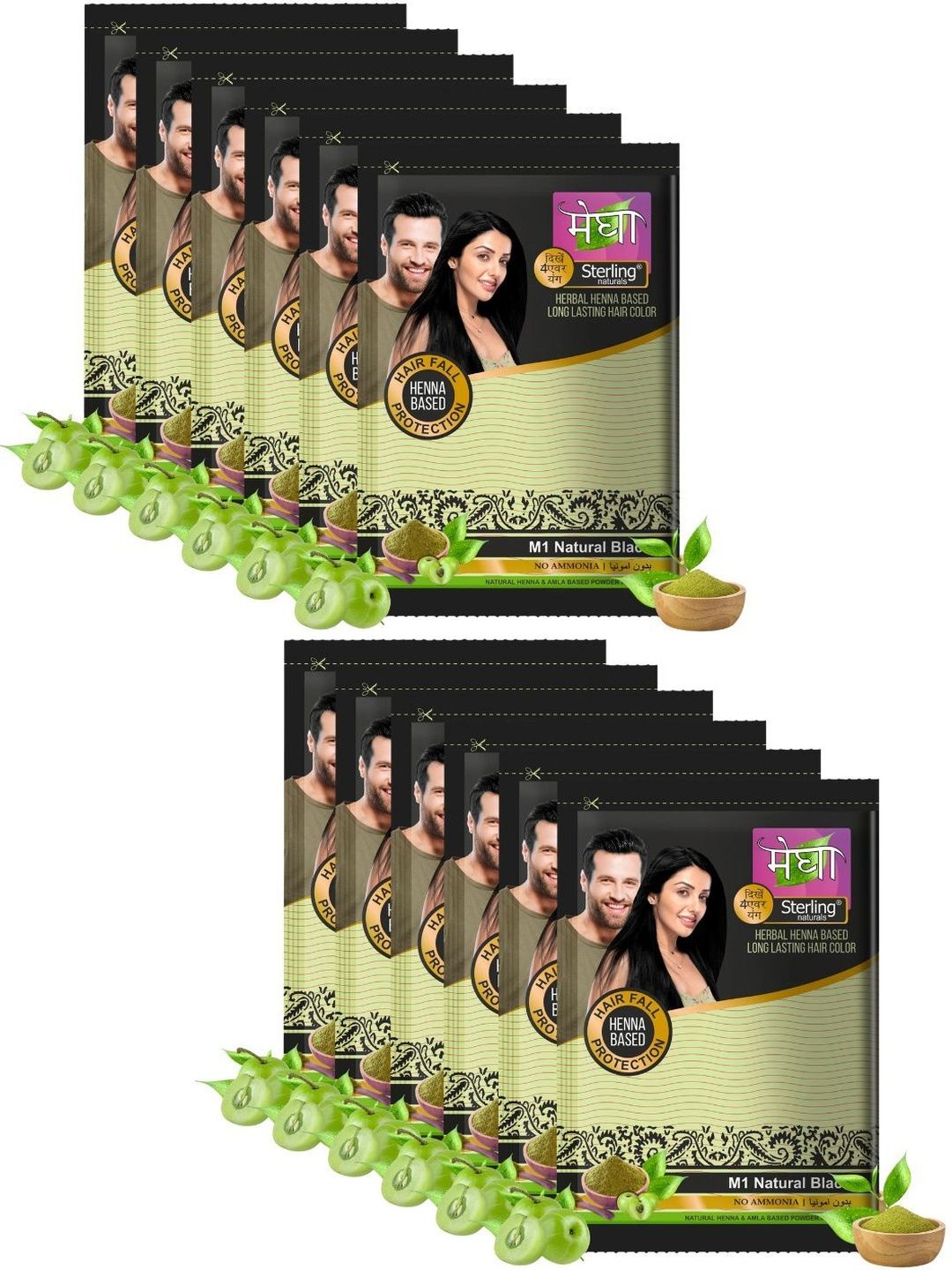 Sterling Naturals Set Of 12 Herbal Heena Based Hair Color- 15 g Each- Black-picture-34