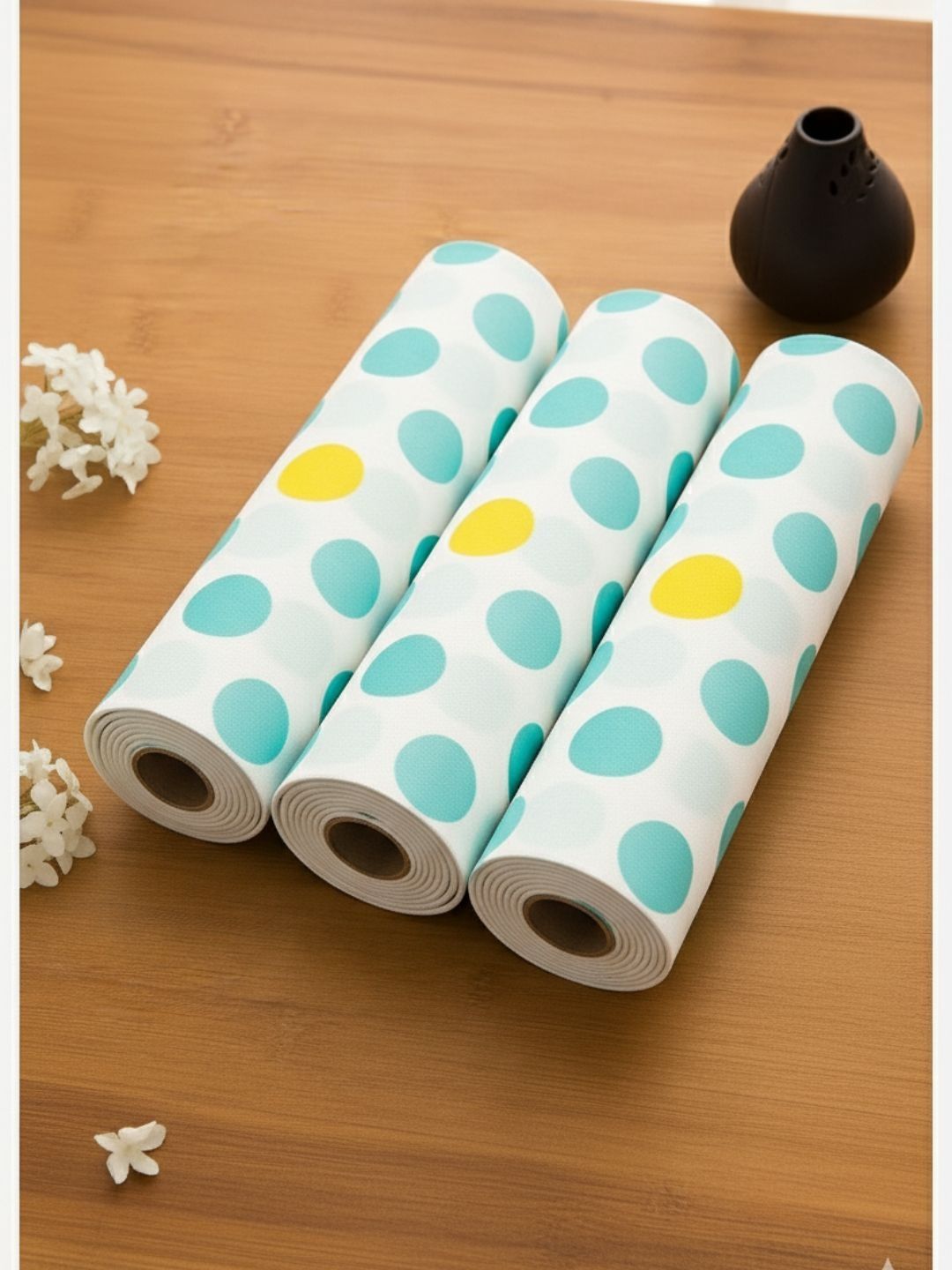 TASKHOUSE 3-Pcs White & Blue Polka Dot Printed Drawer Organiser-image-39