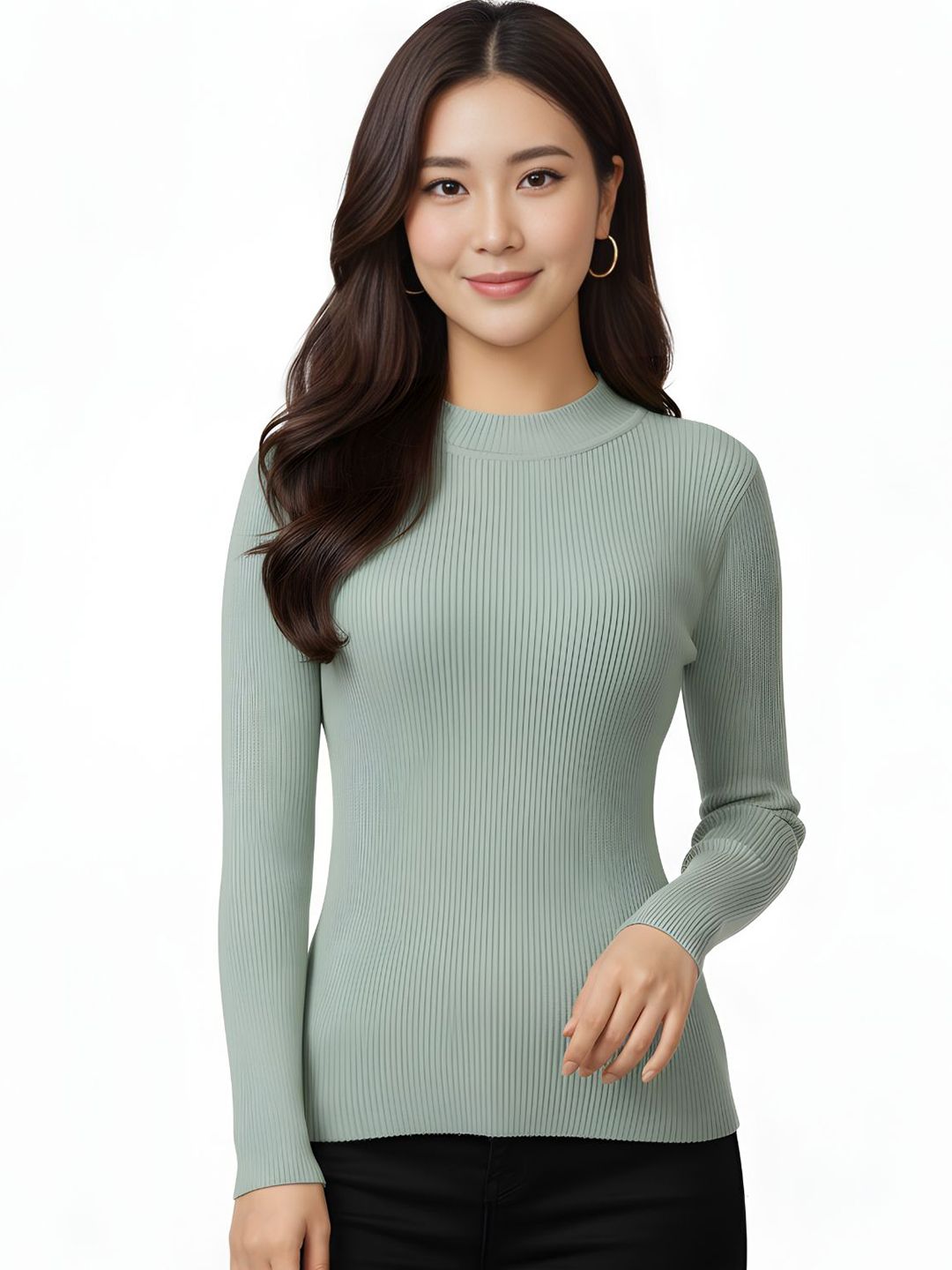 LASOON Women Ribbed Woollen Pullover-picture-38