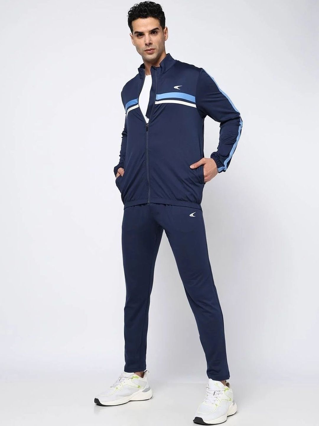Performax Men Colorblocked Striped High Neck Tracksuits-image-20