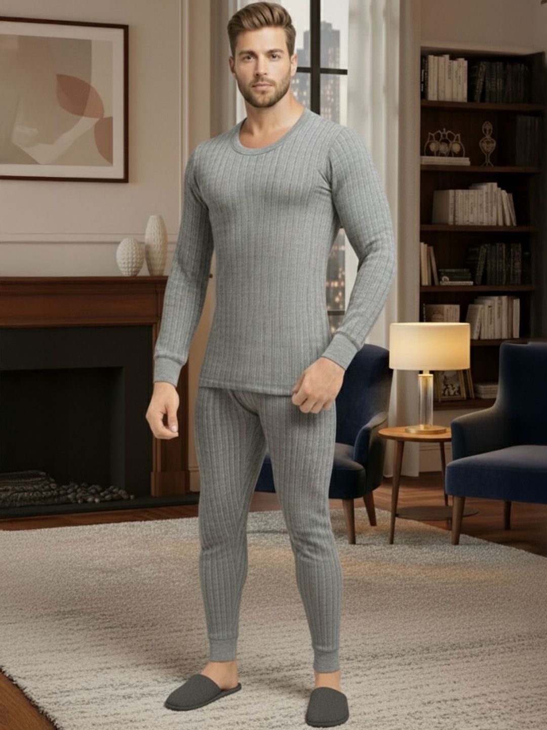 Lux Cozi Men Round Neck Thermal Set