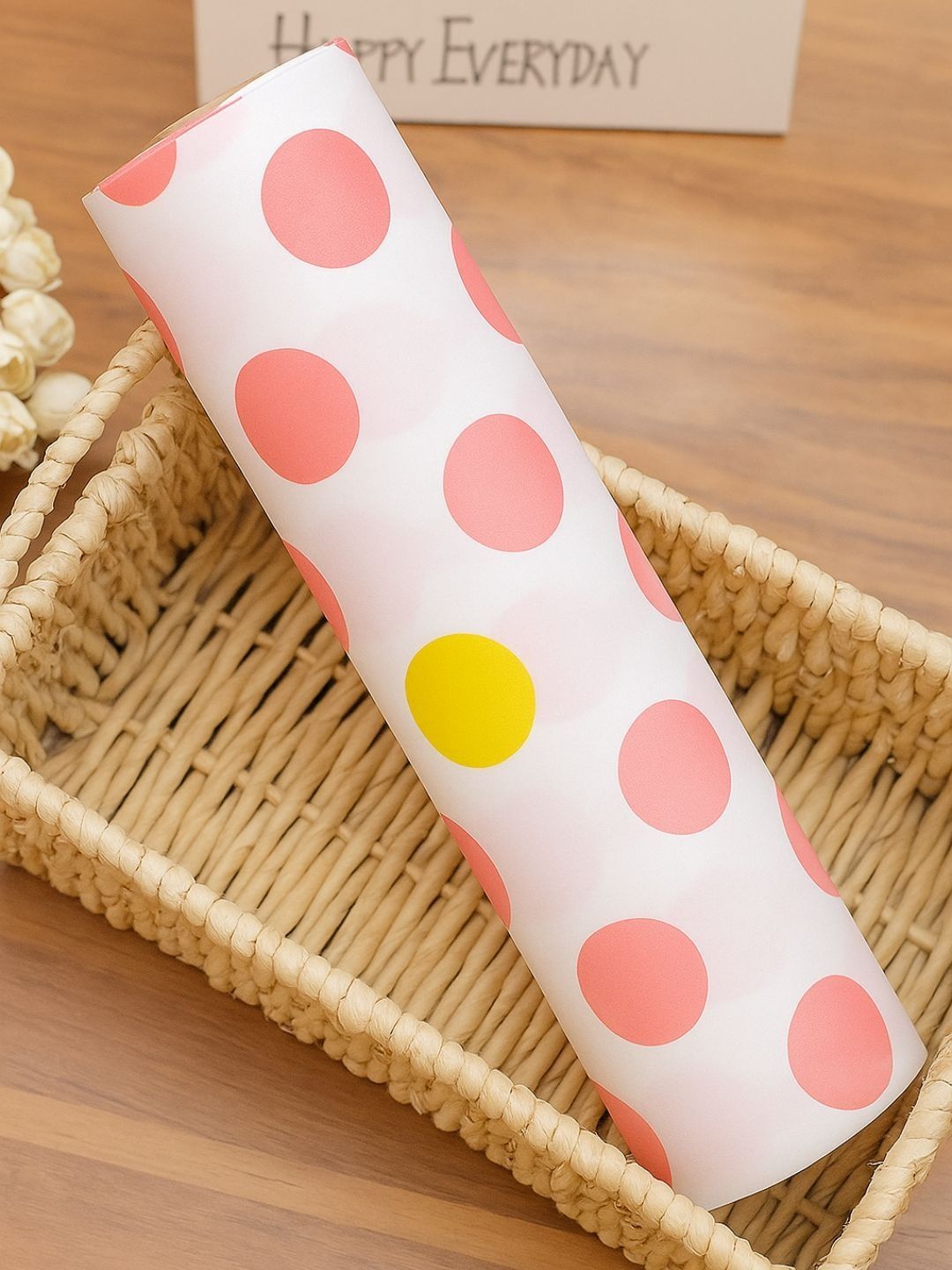 TASKHOUSE White & Pink Polka Dot Printed Drawer Organiser-image-2