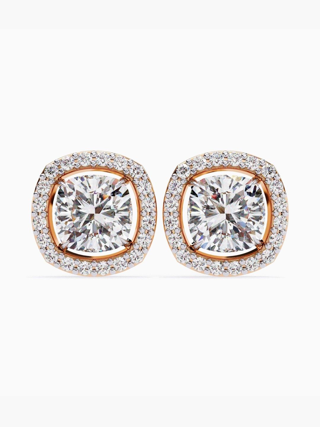 VALANOVA BIS Hallmark 14KT Rose Gold Diamond Studded Earrings- 2.86 gm-picture-40