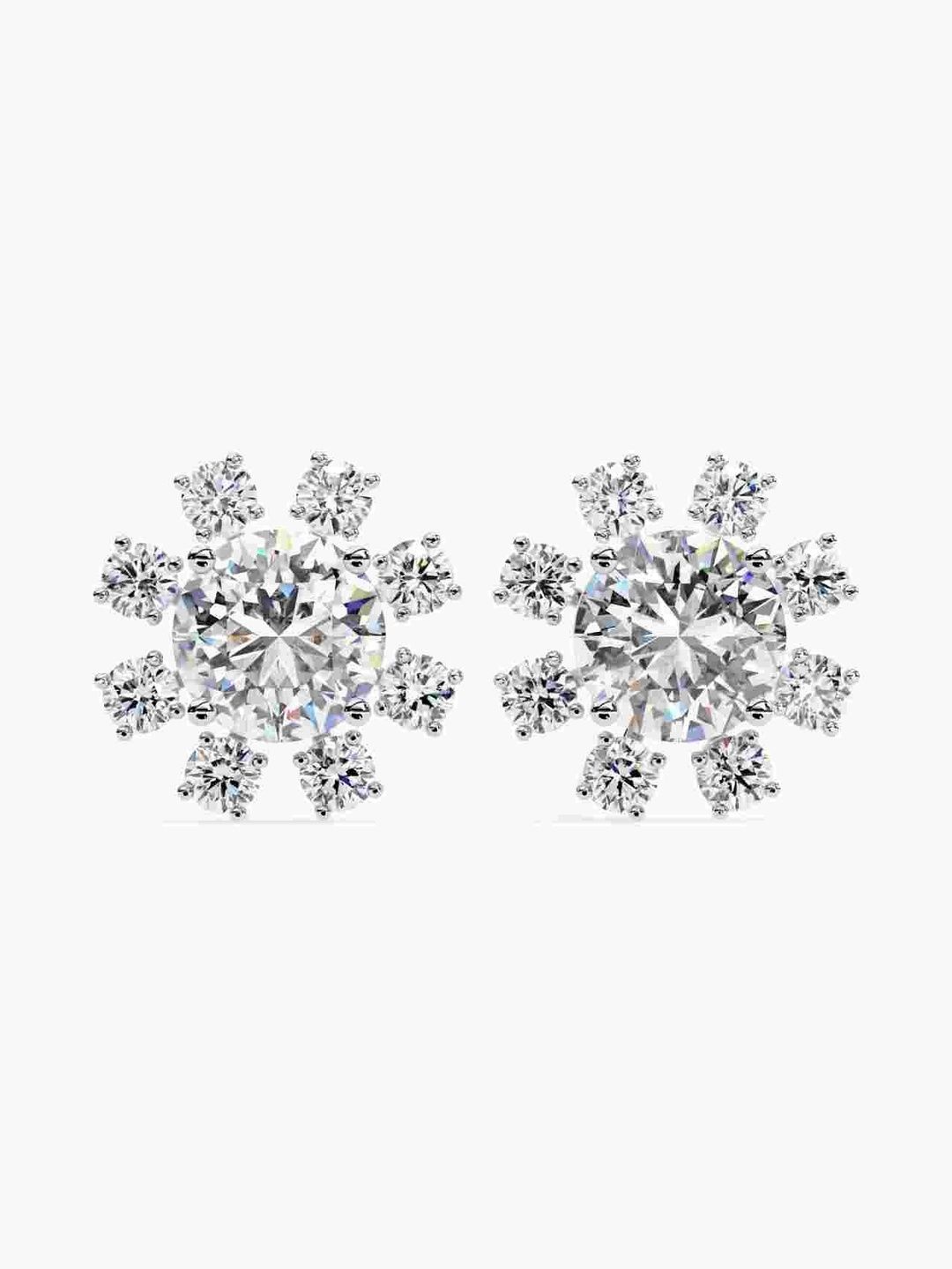 VALANOVA BIS Hallmark 18KT White Gold Diamond Studded Earrings- 1.4 gm-picture-18